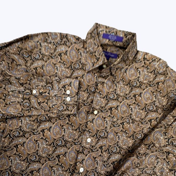 Alan Flusser Men's‎ Paisley Button Front Shirt Medium Excellent Condition - Picture 1 of 8
